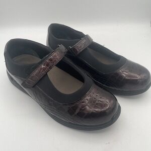 Drew Tulip‎ Croc Patent Leather Comfort Shoes Womens Size 10 W Orthotic Dark Red